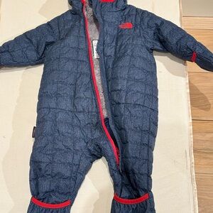 The North Face Kids Navy and Red Snowsuit